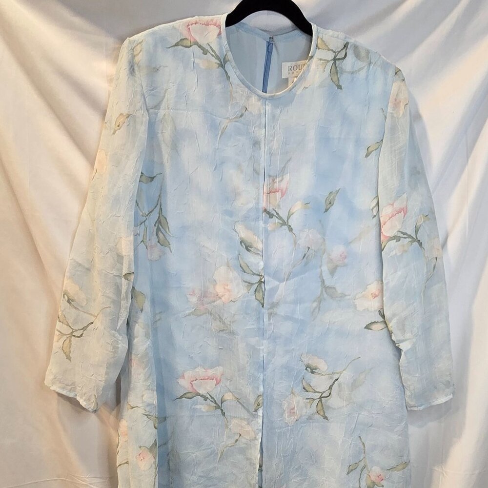 Vintage Rouie Petite Dress Blue Size 14 Floral